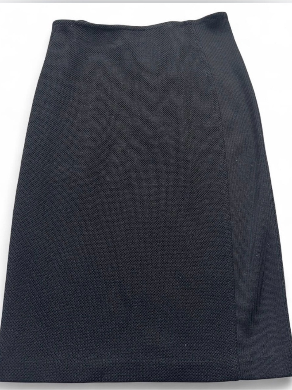 Vintage Black Knit Women's Pencil Midi Skirt